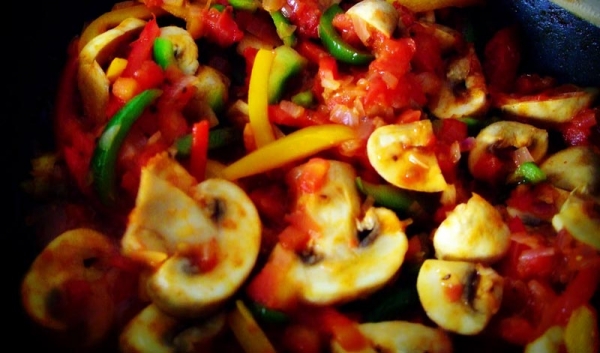 Baked Mushroom and Capsicum