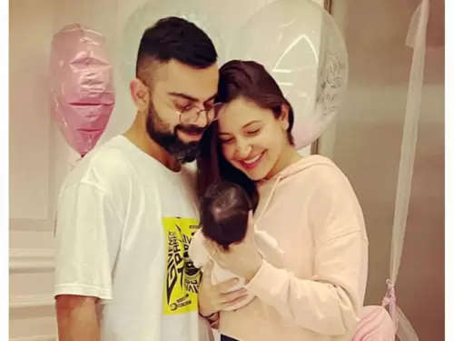 Anushka, Virat raise a toast as Vamika turns 1, twins with mommy in white
